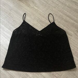 Jones New York Black Lace Camisole with V-Neck
